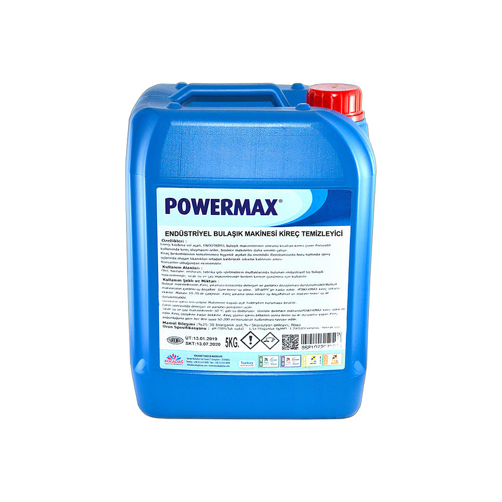 Powermax Endustriyel Bulaşık Makinesi Kireç Temizleyici 5 lt